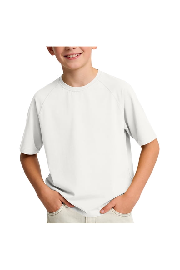 Boys' T-Shirt Unisex Kids Solid Basic Short Sleeve Cotton Summer Daily Tees 120-170