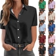 thumbnail image 1 of Luvrsol Button Down Shirts for Women Fashion Casual Solid Short Sleeved Pocket Womens Tops Dressy Casual, Size S-2XL, 1 of 5