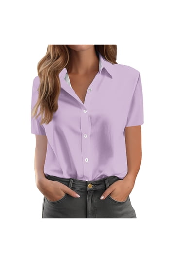Womens Button Down Shirts in Womens Tops | Purple - Walmart.com