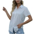 thumbnail image 1 of Luvrsol Button Down Shirts for Women Plus Size Casual Solid Short Sleeved Pocket Womens Tops Dressy Casual, S-5XL, 1 of 4