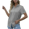 thumbnail image 1 of Luvrsol Button Down Shirts for Women Plus Size Casual Solid Short Sleeved Pocket Womens Tops Dressy Casual, S-5XL, 1 of 3