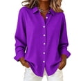 thumbnail image 1 of Luvrsol Button Up Shirt Women Checkered Blouse Long Sleeve Loose Tops for Commute & Daily Errands S-2XL, 1 of 5