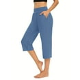 thumbnail image 1 of Luvrsol Capri Pants for Women Quick Dry Casual Solid High Rise Straight Leg 7/8 Capri Jeans, Size S-2XL, 1 of 7