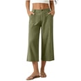 thumbnail image 1 of Luvrsol Capris for Women High Rise Wide Leg Capri Pants Loose Straight Leg Summer Casual S-2XL, 1 of 7