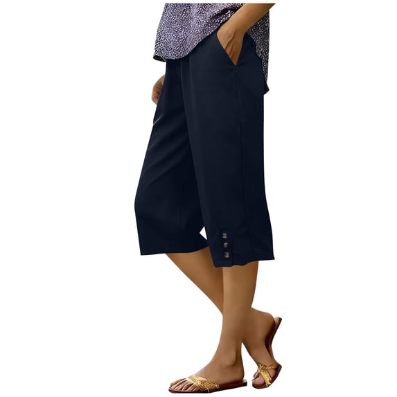 Luvrsol Capris for Women Wide Leg Capri Pants Buttery Soft Stretch Casual Lounge Cropped Trousers S-2XL