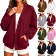 thumbnail image 1 of Luvrsol Cardigan for Women Solid Casual Jackets Long-sleeved Sweatshirt Coat with Pockets S-2XL, 1 of 10