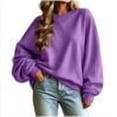 thumbnail image 1 of Luvrsol Crewneck Sweatshirts Women Oversized Long Sleeve Drop Shoulder Pullover Casual Loose Solid Tops, Purple S-2XL, 1 of 6