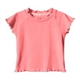 thumbnail image 1 of Luvrsol Girls' T-Shirt Unisex Kids Solid Basic Cotton Tees Loose Casual Everyday Tops 90-140, 1 of 8