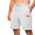 thumbnail image 1 of Luvrsol Gym Shorts Men Breathable Solid Casual Draw Rope Waist Beach Pockets Short, Size S-2XL, 1 of 6