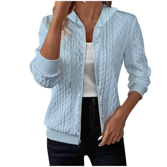Luvrsol Hoodies for Women Light Zip Up Hoodie Outer Layer Cropped Jacket Sweatshirt with Pockets S-2XL
