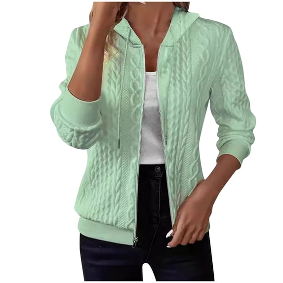 Luvrsol Hoodies for Women Light Zip Up Hoodie Outer Layer Cropped Jacket Sweatshirt with Pockets S-2XL