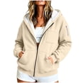 thumbnail image 1 of Luvrsol Hoodiess for Women Plus Size Zip Front Sweatshirt Jacket with Fleece Drawstring Pockets Winder Outerwear L-5XL, 1 of 8