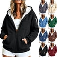 thumbnail image 1 of Luvrsol Hoodiess for Women Plus Size Zip Front Sweatshirt Jacket with Fleece Drawstring Pockets Winder Outerwear L-5XL, 1 of 10