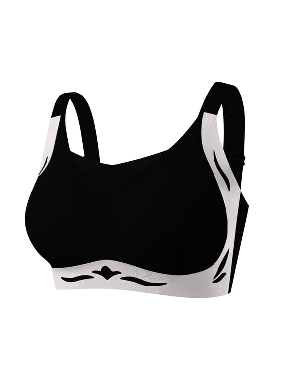 Jelly Bras for Women Wireless Seamless Soft Stretch Everyday Bra with Removable Pads, Black XL