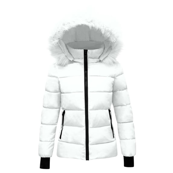 Luvrsol Kids Faux Fur Hooded Puffer Jacket, Zip‑Up Short Cold‑Weather Outerwear for Boys Girls 120-160