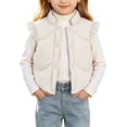 thumbnail image 1 of Luvrsol Kids Open‑Front Stand Collar Puffer Vest Sleeveless Lightweight Quilted Layering Gilet for Boys Girls, White 130, 1 of 7