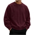 thumbnail image 1 of Luvrsol Men Solid Color Long Sleeve Crew Neck Pullover Basic Plain Athletic Sweatshirt S-3XL, 1 of 8
