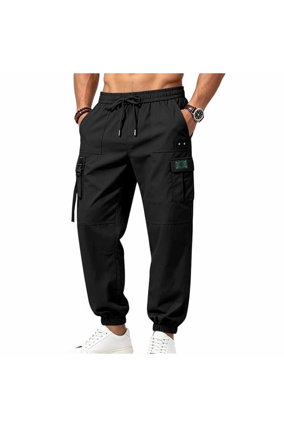 Men Windproof Ripstop Outdoor Cargo Pants Multi Secure Pockets Industrial Work Trousers S-3XL