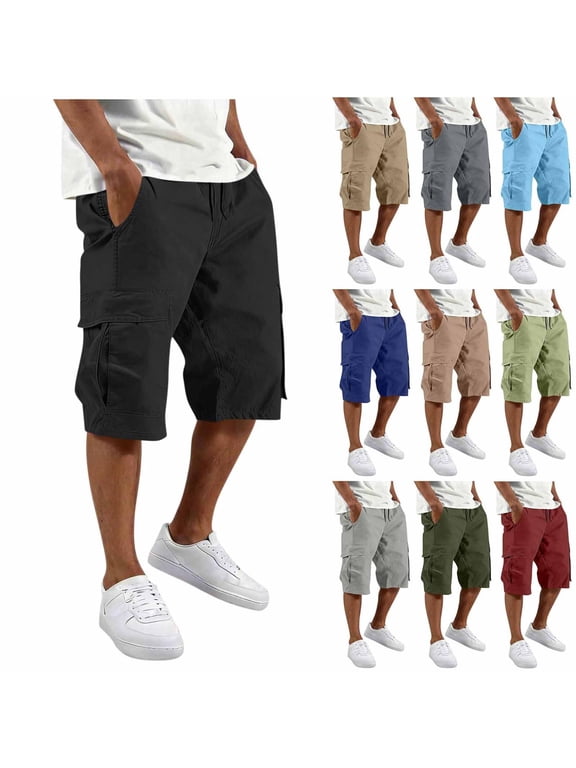 Men’s Big & Tall Rugged Utility Cargo Shorts Water Resistant Multi Compartment Pockets S-4XL