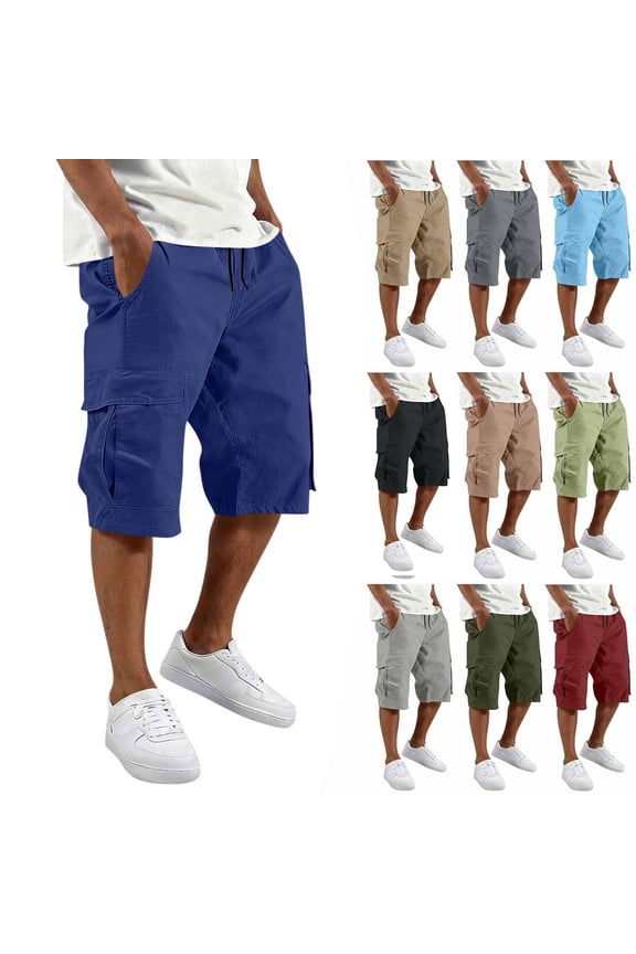 Men’s Big & Tall Rugged Utility Cargo Shorts Water Resistant Multi Compartment Pockets S-4XL