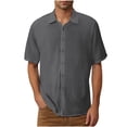 thumbnail image 1 of Luvrsol Men's Casual Short Sleeve Button Down Shirt Regular Fit Wear, S-5XL, 1 of 5