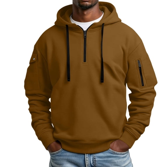 Luvrsol Men’s Plain Hooded Pullover Sweatshirt Solid Long Sleeve Everyday Athleisure Hoodie S-3XL