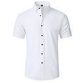 thumbnail image 1 of Luvrsol Men's Short Sleeve Woven Button Down Shirt Relaxed Fit Business Casual, XS-3XL, 1 of 2