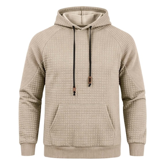 Luvrsol Men’s Solid Hooded Athletic Top Long Sleeve Plain Casual Pullover Sweatshirt for Daily Wear S-3XL