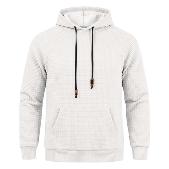 Luvrsol Men’s Solid Hooded Athletic Top Long Sleeve Plain Casual Pullover Sweatshirt for Daily Wear S-3XL