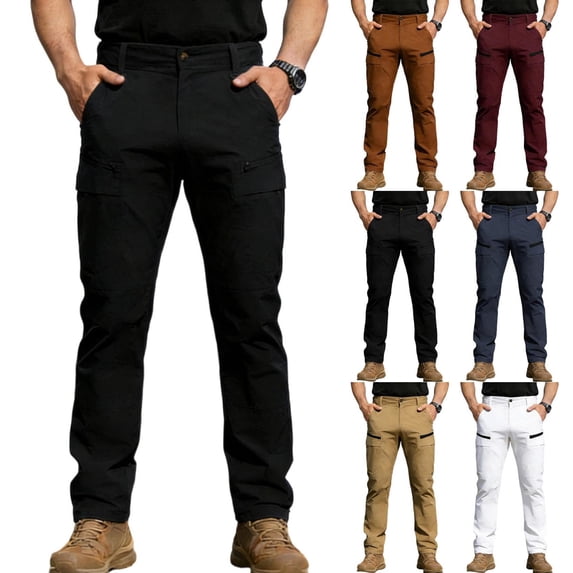 Luvrsol Men's Work Pants Lightweight Stretch Water Resistant Casual Tactical Cargo, S-3XL