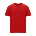 thumbnail image 1 of Luvrsol Mens Shirts Breathable Casual Solid Loose-Fit Short Sleeved Base Tee Daily, L-6XL, 1 of 4
