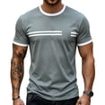 thumbnail image 1 of Luvrsol Mens Shirts Heavyweight Solid Crew Neck Basic Tee Breathable Cotton Blend Work Shirts XS-3XL, 1 of 5