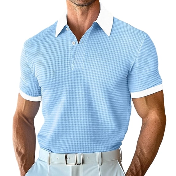 Luvrsol Mens Shirts Solid Basic Turndown Collar Short Sleeve Light Cotton Simple Work Shirts S-3XL