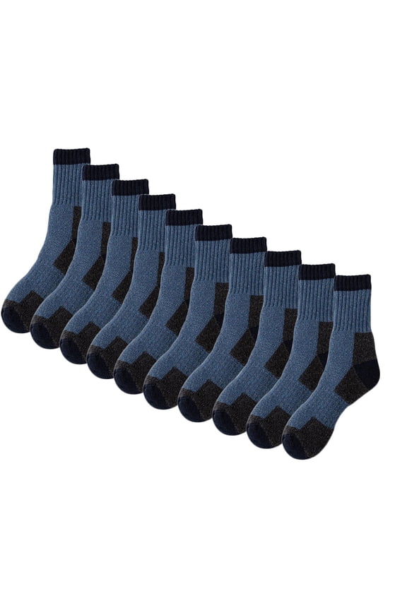 Mens Socks 3PC Winter Splice Color Fleecing Warm Deodorize and Absorb Sweat Middle Barrel Socks Free Size