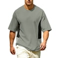 thumbnail image 1 of Luvrsol Mens T Shirt Big & Tall Loose Fit Solid Crew Neck Basic Short Sleeve Tees Summer Everyday Tops M-4XL, 1 of 8