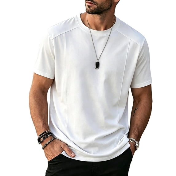 Luvrsol Mens T-Shirts Big & Tall Loose Fit Solid Crew Neck Basic Tees Soft Summer Everyday Tops M-5XL