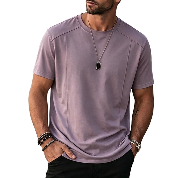Luvrsol Mens T-Shirts Big & Tall Loose Fit Solid Crew Neck Basic Tees Soft Summer Everyday Tops M-5XL