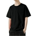 thumbnail image 1 of Luvrsol Mens T-Shirts Plus Size Casual Solid Breathable Short Sleeved Base Shirt Daily, M-6XL, 1 of 6