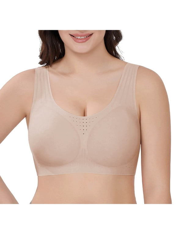 Plus Size Comfortable Bras for Women Jelly Wireless Smooth Seamless Daily Underwear, Mint Green 4XL