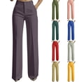 thumbnail image 1 of Luvrsol Plus Size Dress Pants Women Solid High-Waisted Flowy Straight-Leg Wide-Leg Suit Pant, S-3XL, 1 of 8
