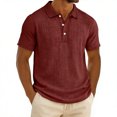 thumbnail image 1 of Luvrsol Plus Size Men's Solid Short Sleeve Collared Button-Down Casual Shirt, S-4XL, 1 of 7