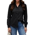 thumbnail image 1 of Luvrsol Plus Size Women Button Down Shirt Elegant Collared Blouse Tailored Slim Cut office‑Wear Tops S-3XL, 1 of 5