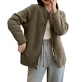 thumbnail image 1 of Luvrsol Plus Size Women's Coats Fleece Zip Up Casual Jacket Long Sleeve Short Lightweight Outerwear M-3XL, 1 of 3