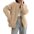 thumbnail image 1 of Luvrsol Plus Size Women's Coats Fleece Zip Up Casual Jacket Long Sleeve Short Lightweight Outerwear M-3XL, 1 of 3