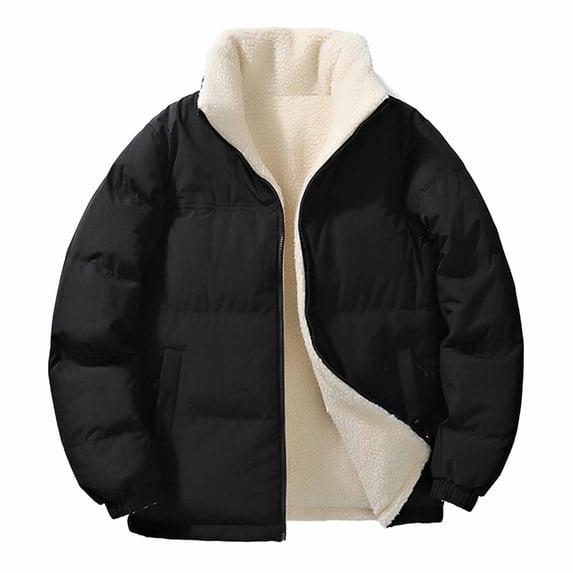 Luvrsol Plus Size Women's Coats Stand Collar Quilted Short Puffer Jacket Long Sleeve Zip Up Casual Warm Outerwear S-3XL