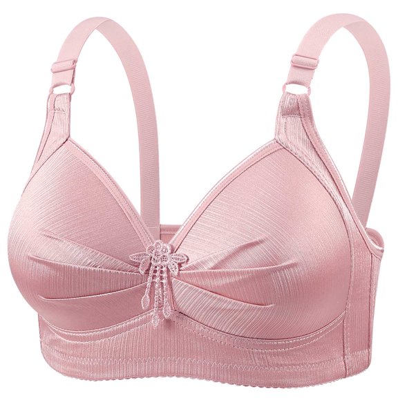 Luvrsol Plus Size Womens Bras Solid Casual Underwire Full Coverage Non Padded Everyday Bra, Pink 36-44