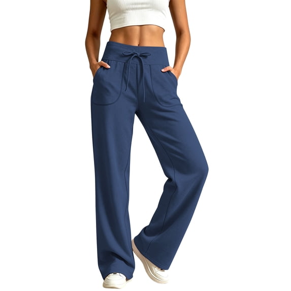 Luvrsol Plus Size Womens Sweatpants Loose Fit Wide Leg Lounge Casual Trousers with Deep Pockets S-3XL