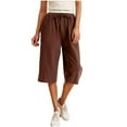 thumbnail image 1 of Luvrsol Plus Womens Capri Pants Quick Dry Moisture Wicking Casual Solid High Rise Straight Leg 7/8 Capri Jeans, Size S-5XL, 1 of 7