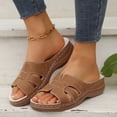 thumbnail image 1 of Luvrsol Sandals Women Casual Solid Fish Mouth Open Toe One-Foot Thick Bottom Wedge Slippers, 6.5-12.5, 1 of 5