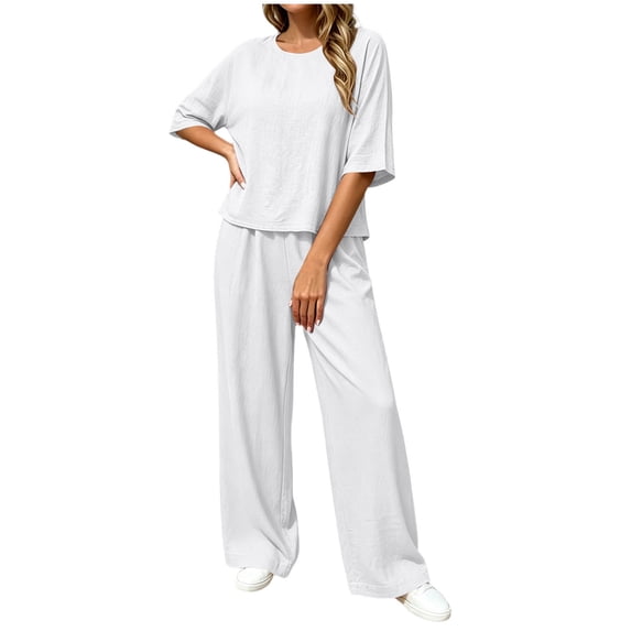 Luvrsol Sets for Women Plus Size Cotton Casual Set Daily Going Out Outfits M-4XL